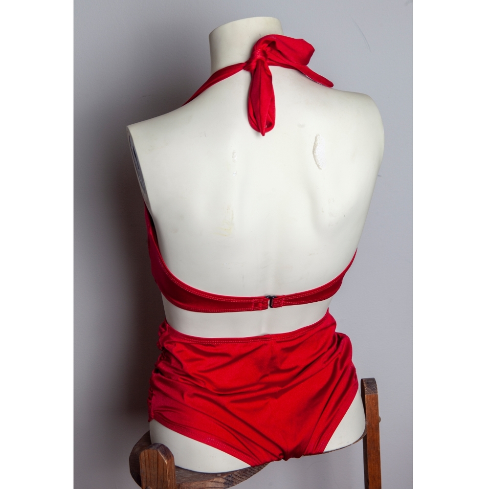 Vintage reproduction red bikini high waisted - Picture 2 of 2